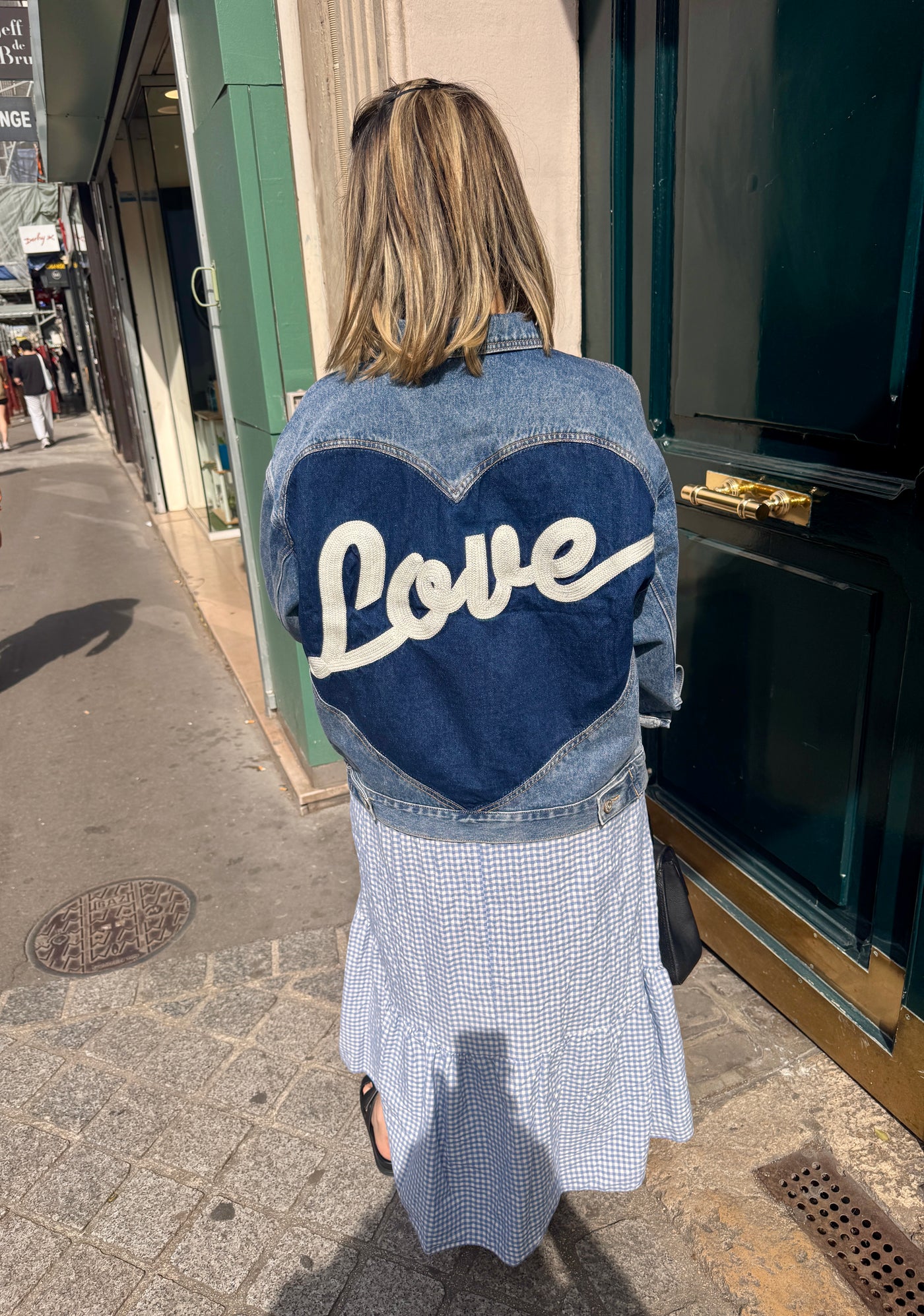 Veste en jeans over size LOVE