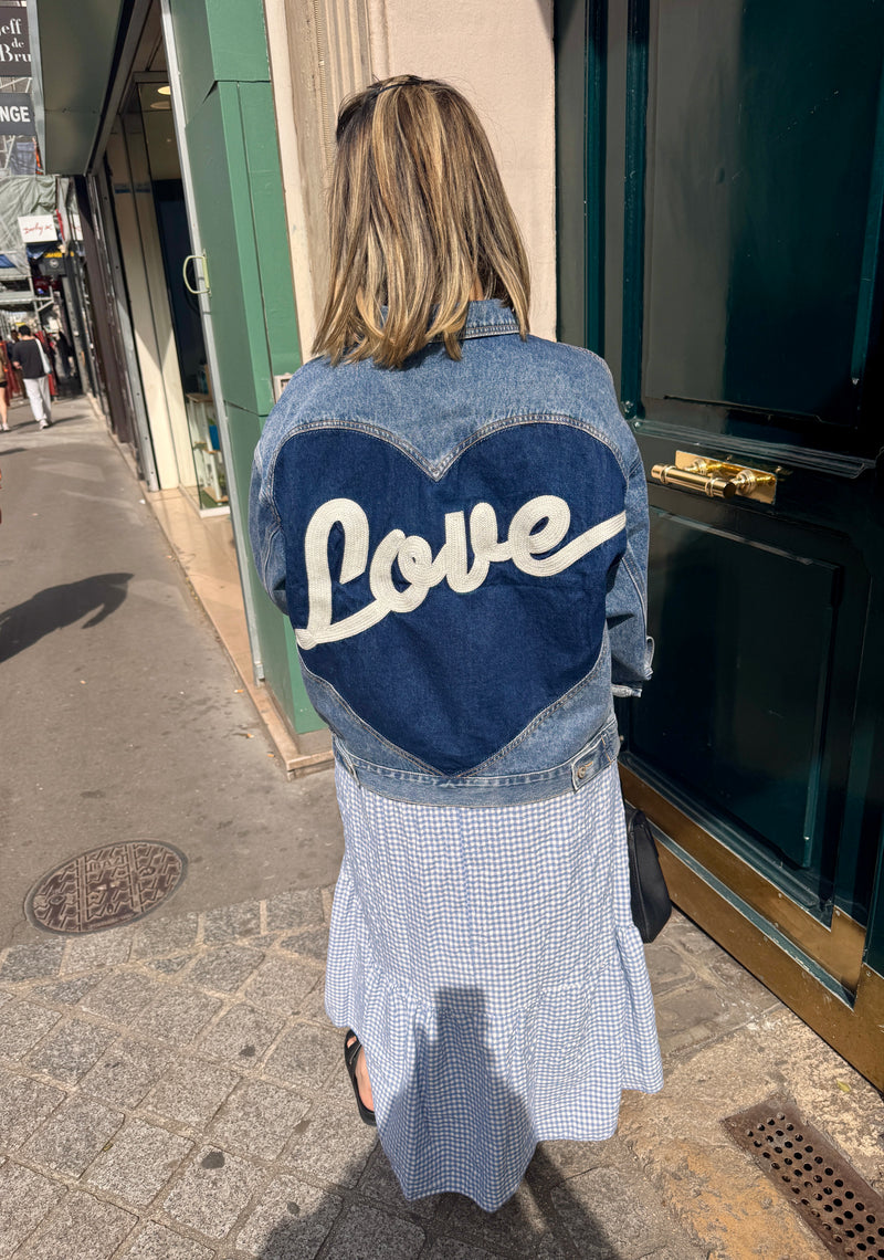 Veste en jeans over size LOVE