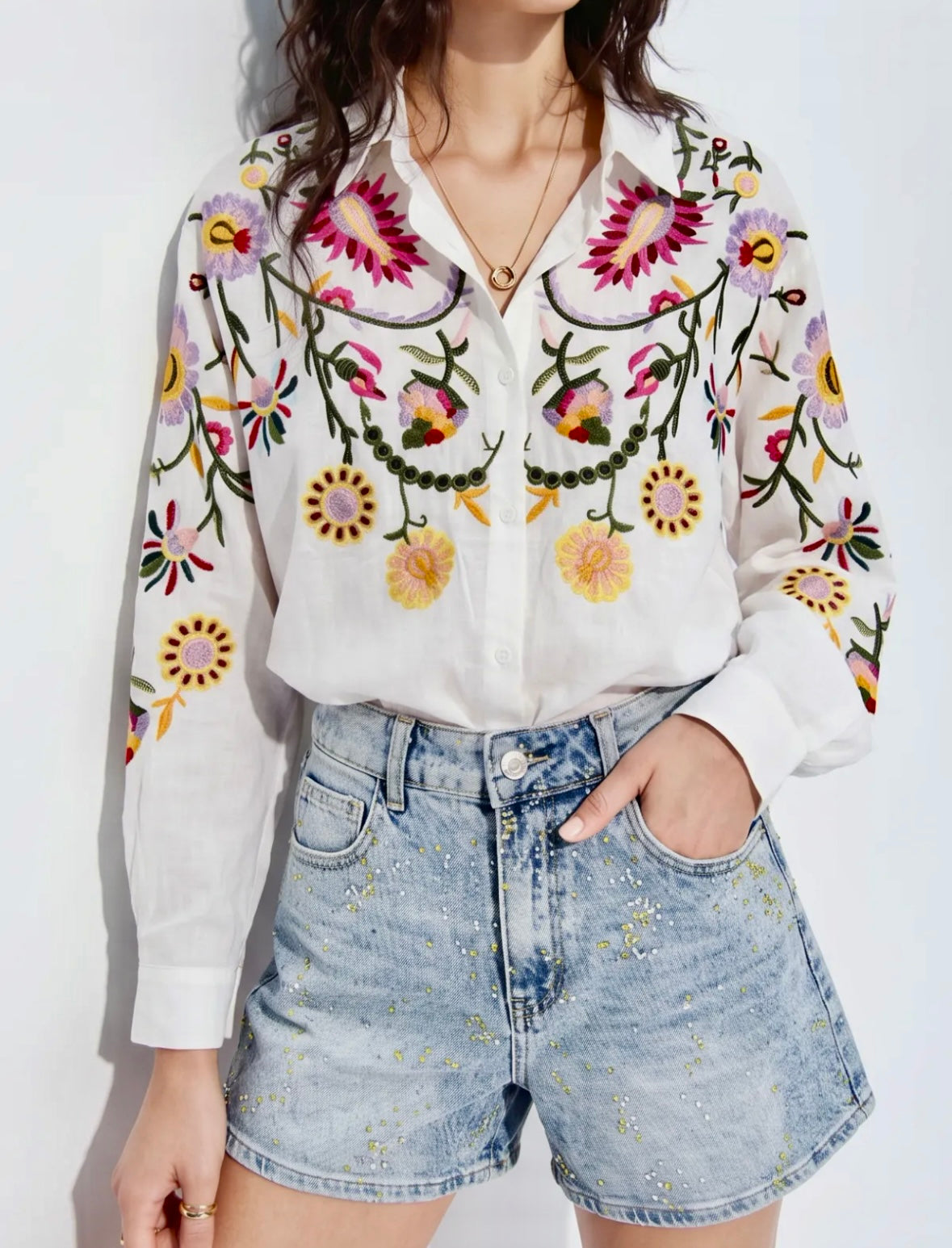 Chemise brodĂ© CLARA đ