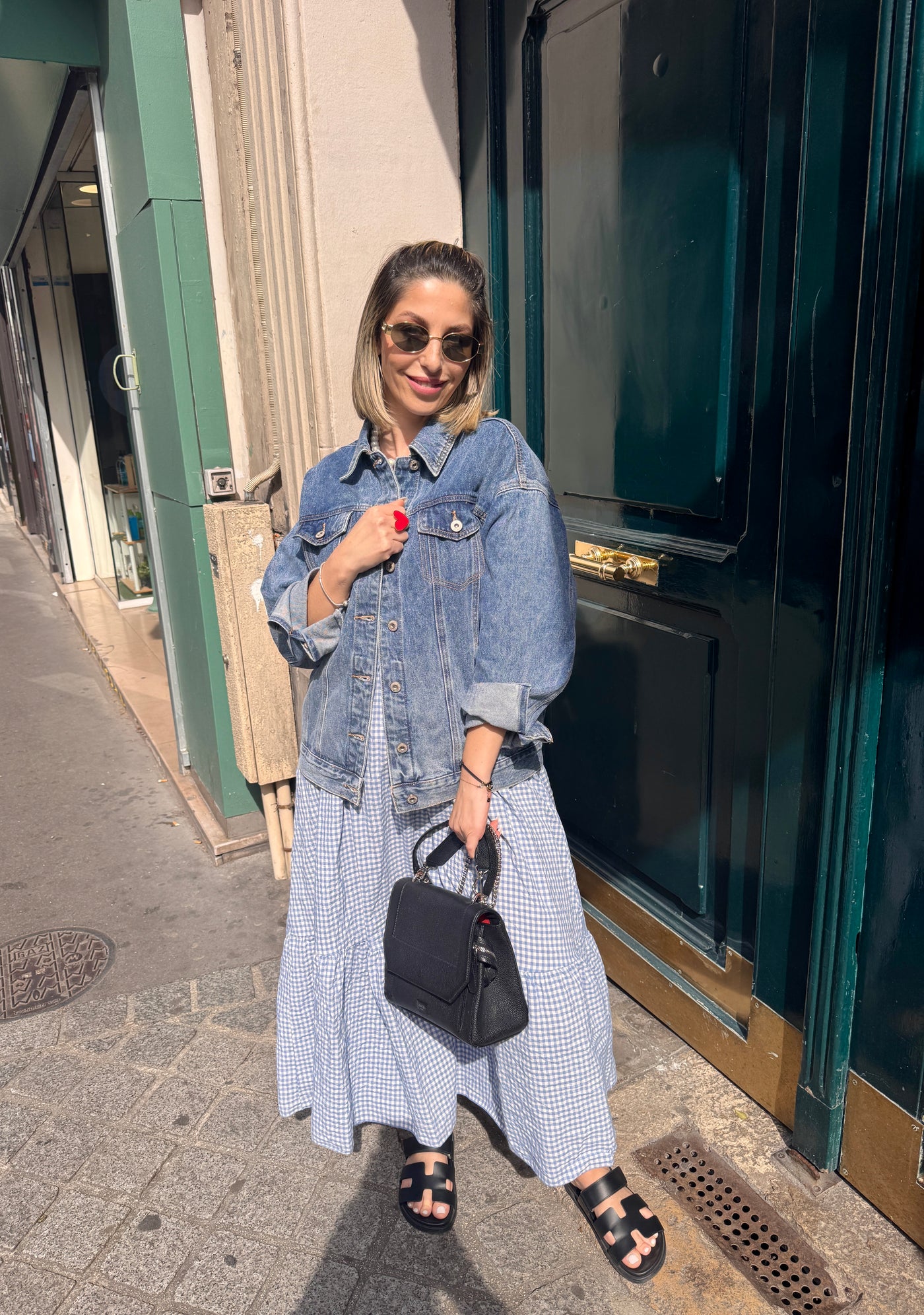 Veste en jeans over size LOVE