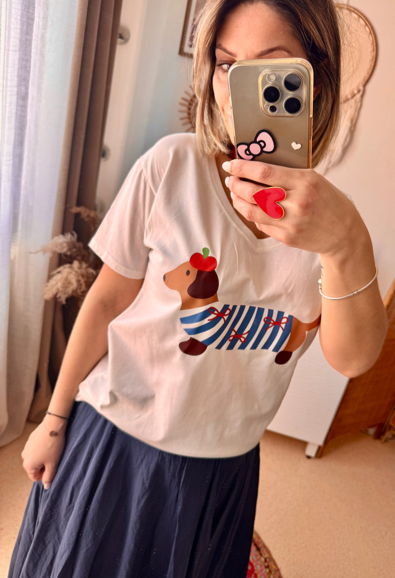 T-shirt en col V FRENCHY
