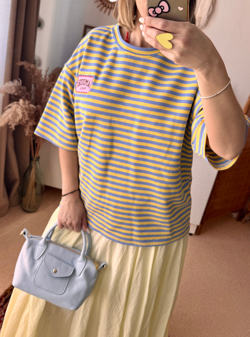 T-shirt over size rayé AMOUR 🧡