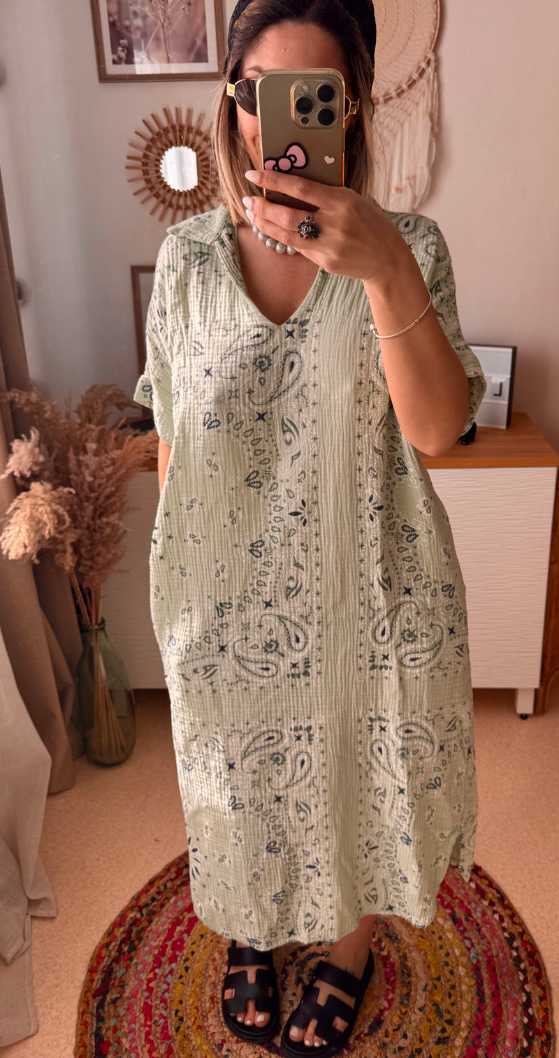 Robe en gaze de coton BANDANA
