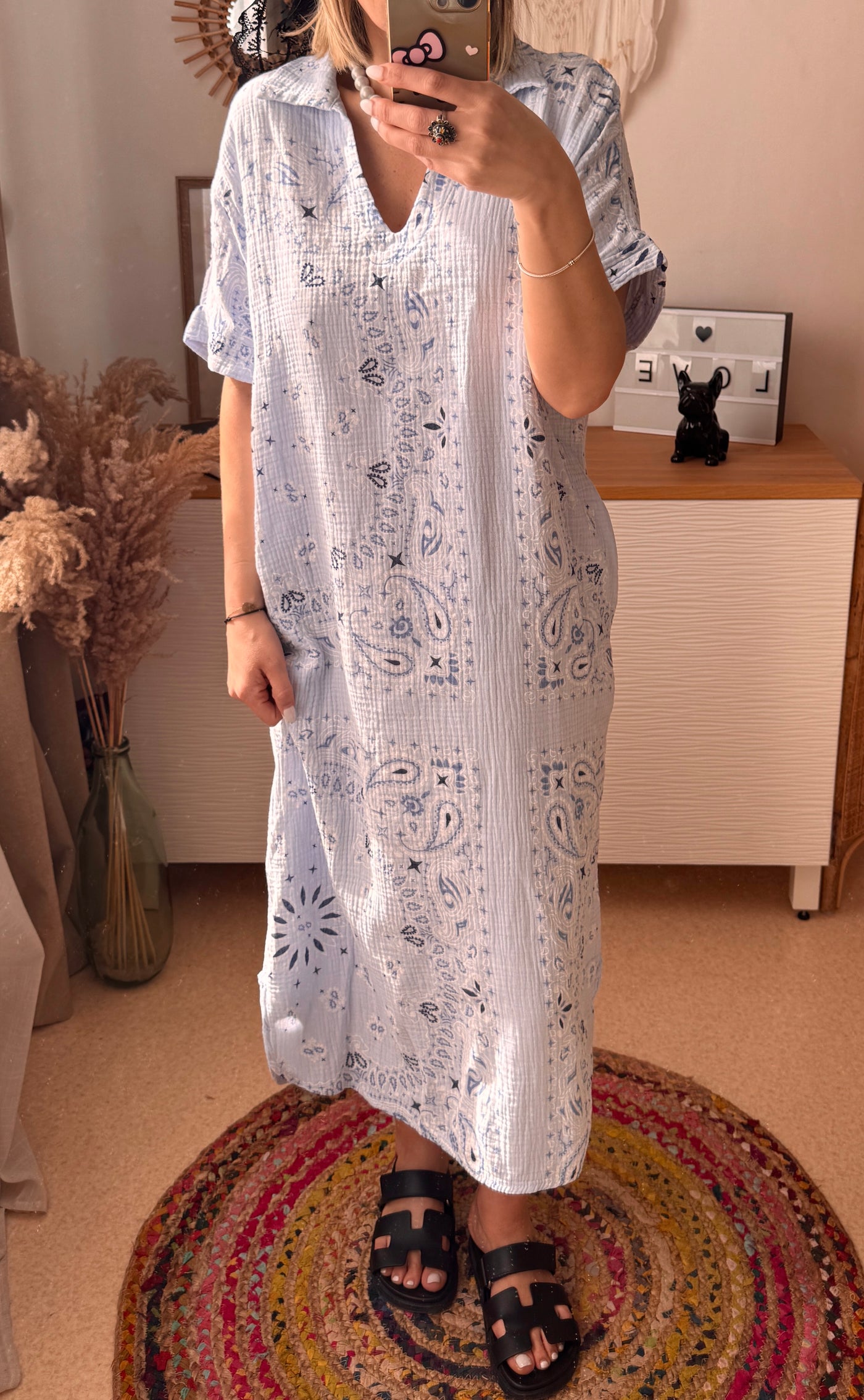Robe en gaze de coton BANDANA