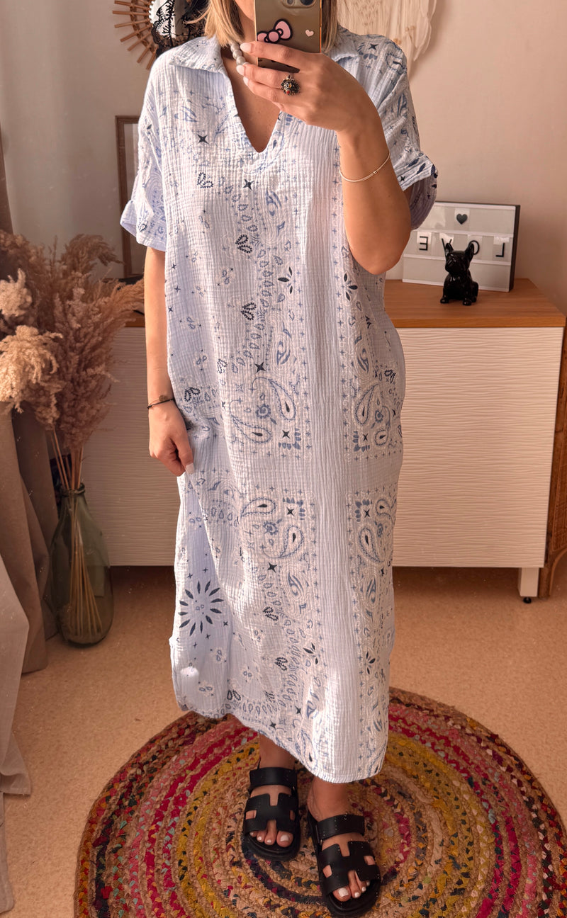 Robe en gaze de coton BANDANA