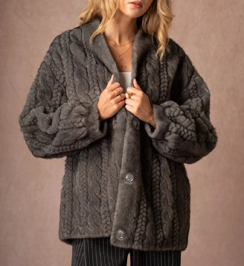 Veste en fausse fourrure torsadée LUNA