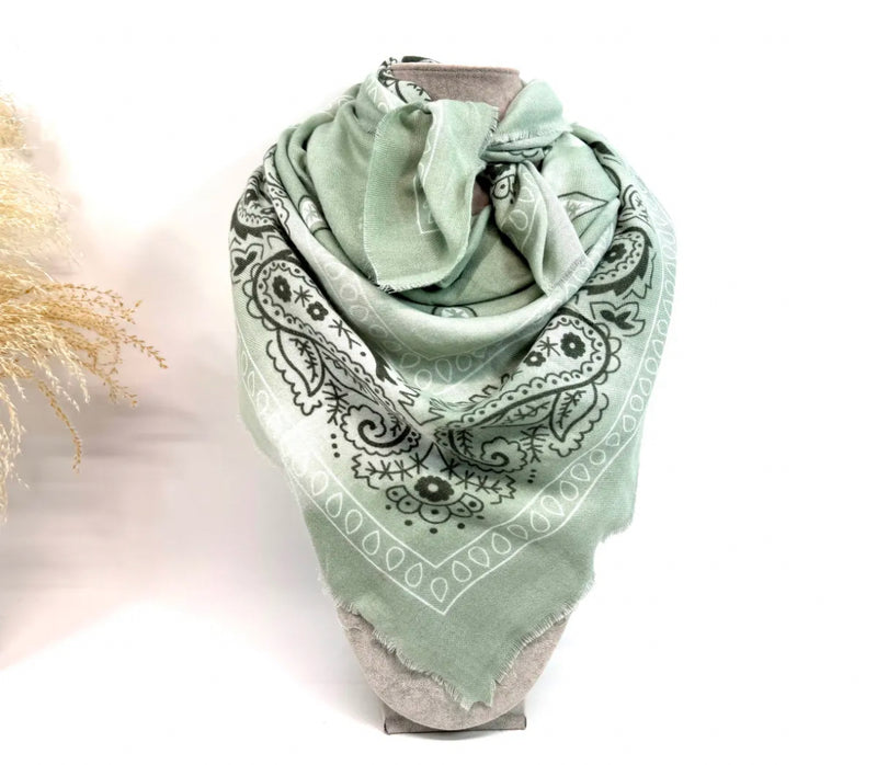 Écharpe carré imprimé bandana délavé KENDAL