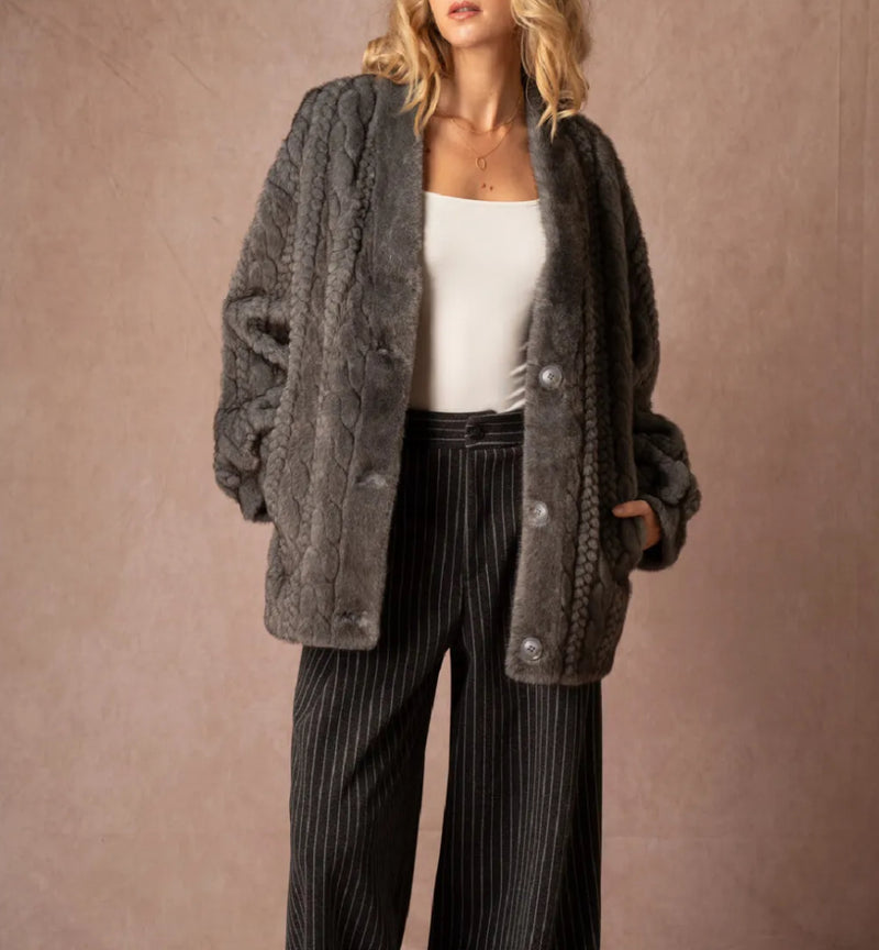 Veste en fausse fourrure torsadée LUNA