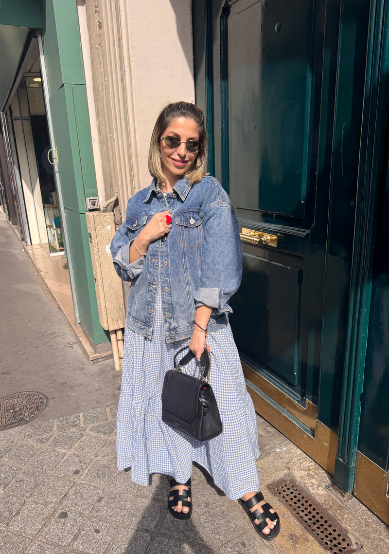 Veste en jeans over size LOVE