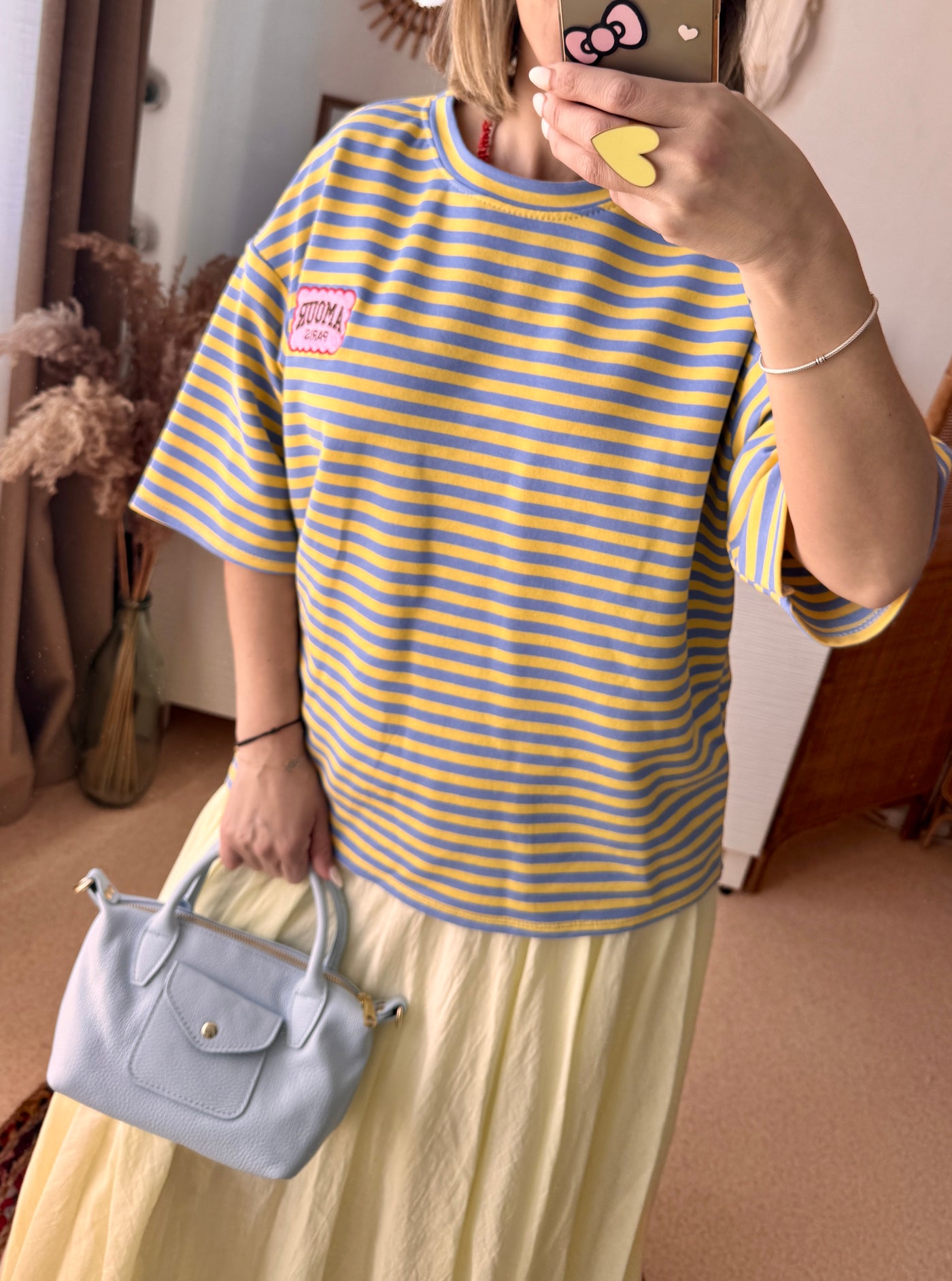 T-shirt over size rayé AMOUR 🧡