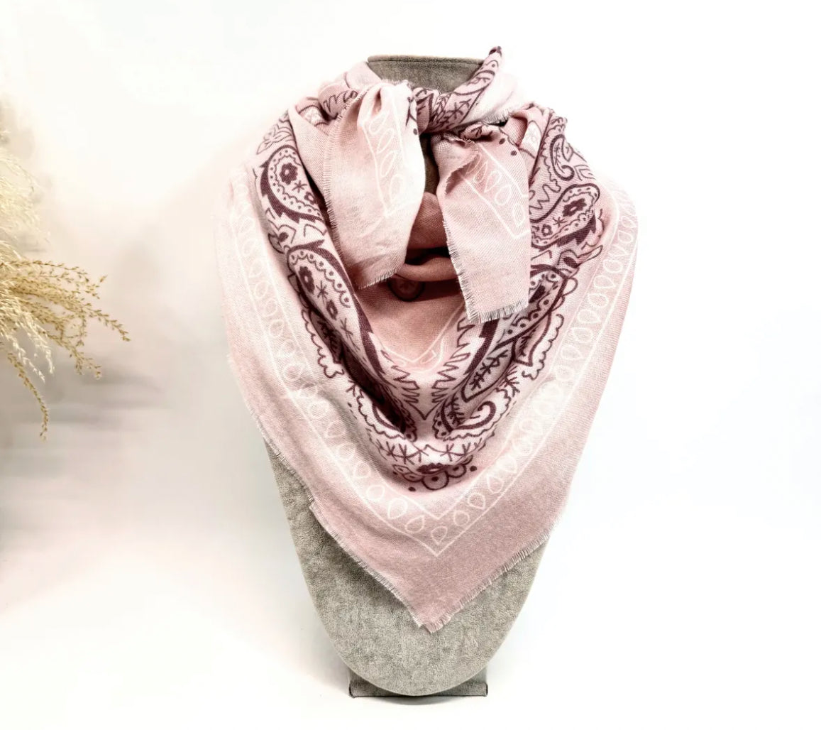 Écharpe carré imprimé bandana délavé KENDAL