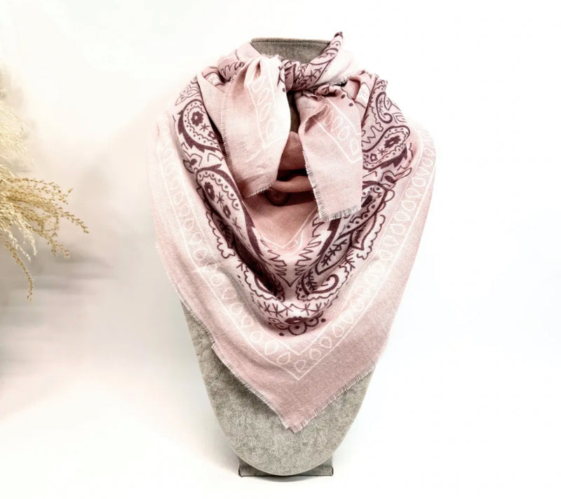 Écharpe carré imprimé bandana délavé KENDAL