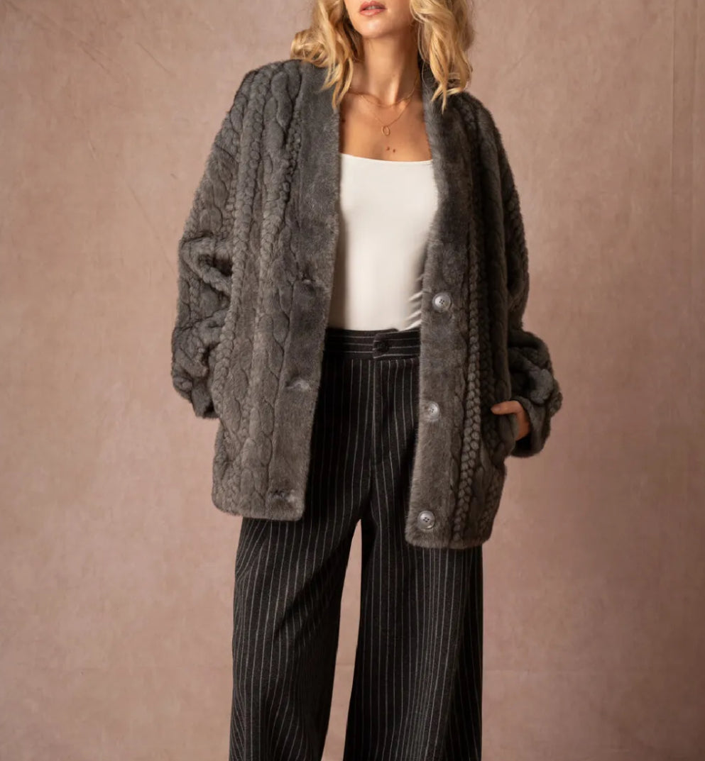 Veste en fausse fourrure torsadée LUNA