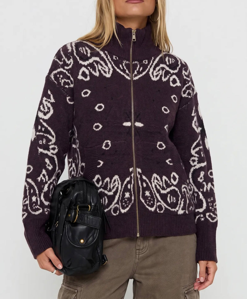 Gilet en maille bandana zippé