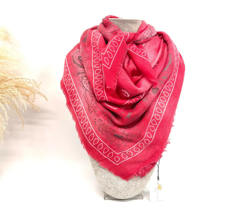 Écharpe carré imprimé bandana délavé KENDAL