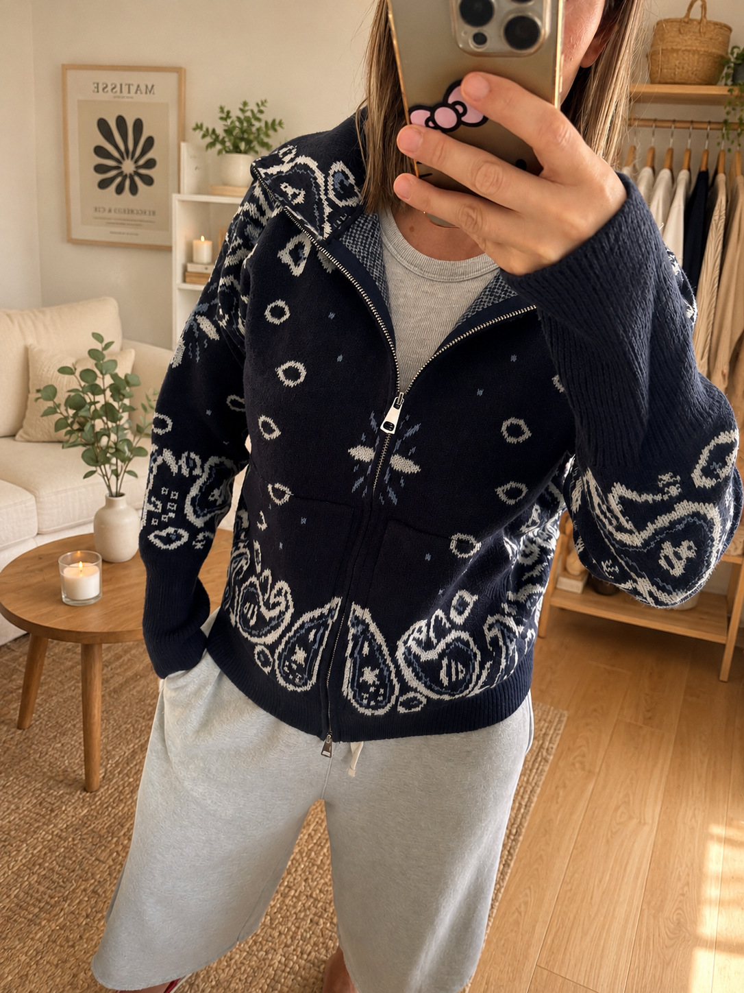 Gilet en maille bandana zippé